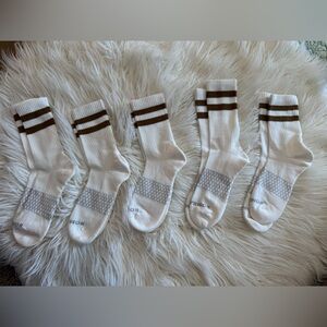 Bombas 5pk Half Calf Vintage Stripes Lg Brown Men Socks Size 9.5-13 Women 11-13